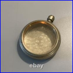 Vintage Antique Motorcycle Engraved Illinois Nickel Silver Pocket Watch Case