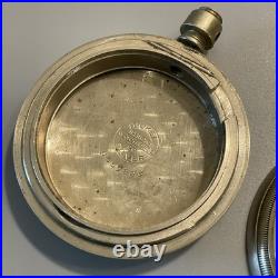 Vintage Antique Motorcycle Engraved Illinois Nickel Silver Pocket Watch Case