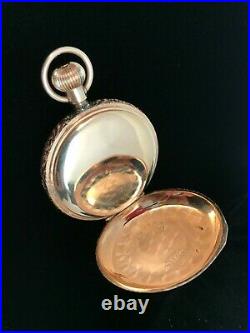 Vintage Antique Seth Thomas 14K Rose Gold Hunt Case Pocket Watch