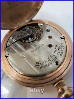 Vintage Antique Seth Thomas Grade 159 Non-Running Pocket Watch Gold Filled Case