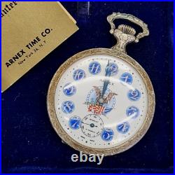 Vintage Arnex Kennedy Memorial Pocket Watch in Case 17 Jewels 1418 Incabloc Runs