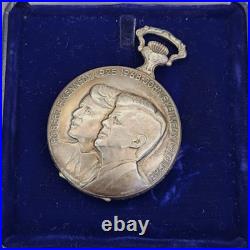 Vintage Arnex Kennedy Memorial Pocket Watch in Case 17 Jewels 1418 Incabloc Runs