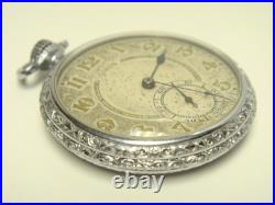 Vintage Art Deco Model 3 Illinois 17 Jewel Pocket Watch Supreme Case Working
