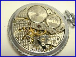 Vintage Art Deco Model 3 Illinois 17 Jewel Pocket Watch Supreme Case Working