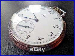 Vintage Art Deco Sales Mans Elgin Pocket Watch Very Rare Exhibition Case 1923