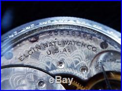Vintage Art Deco Sales Mans Elgin Pocket Watch Very Rare Exhibition Case 1923