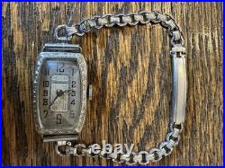 Vintage Art Deco Windsor Swiss Watch Running Filigree Diel Leader Case 1920-30
