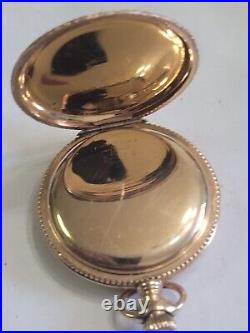 Vintage Art Nouveau 1898 Waltham Hunting Case Ladies Gold Filled Pocket Watch