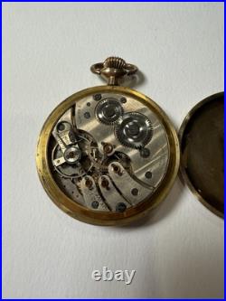 Vintage Broadway Limited Langendorf Gold Case Swiss Pocket Watch 21 Jewels AS IS
