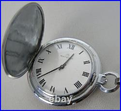 Vintage Bucherer Hunting Case Pocket Watch withChain 1905 US Half $ Fob 15J Windup