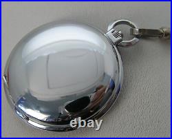 Vintage Bucherer Hunting Case Pocket Watch withChain 1905 US Half $ Fob 15J Windup