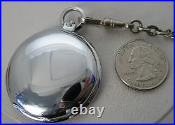 Vintage Bucherer Hunting Case Pocket Watch withChain 1905 US Half $ Fob 15J Windup