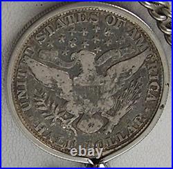 Vintage Bucherer Hunting Case Pocket Watch withChain 1905 US Half $ Fob 15J Windup