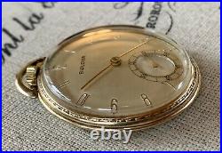 Vintage Bulova Pocket Watch, 17AH Swiss, 17 Jewels, 10k RGP Case, Runs Nicley