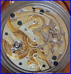 Vintage Chronograph Pocket Watch Gun Metal Case Perfect Working All Original