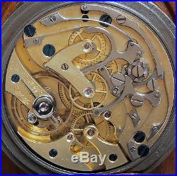 Vintage Chronograph Pocket Watch Gun Metal Case Perfect Working All Original