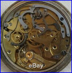 Vintage Chronograph Pocket Watch Open Face Nickel Case 51,5 mm. In diameter