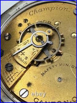 Vintage Coin Silver Case Hamden Champion Pocket Watch