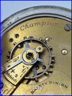 Vintage Coin Silver Case Hamden Champion Pocket Watch