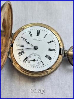 Vintage Columbia 1896-1900 Full Hunting Pocket Watch Case 6s