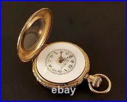 Vintage Connecticut Pocket Watch The Bloomer 0 Size Gold Filled Case & Paper