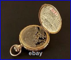 Vintage Connecticut Pocket Watch The Bloomer 0 Size Gold Filled Case & Paper