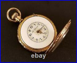 Vintage Connecticut Pocket Watch The Bloomer 0 Size Gold Filled Case & Paper
