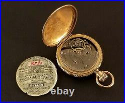 Vintage Connecticut Pocket Watch The Bloomer 0 Size Gold Filled Case & Paper