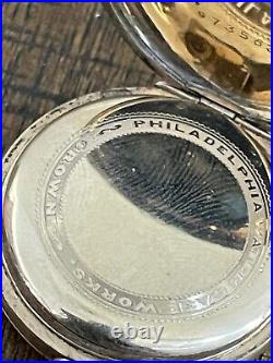 Vintage Crown Pocket Watch Triple Hunter Case 20 Years Gold Tone withChain