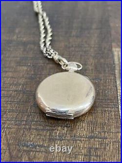Vintage Crown Pocket Watch Triple Hunter Case 20 Years Gold Tone withChain