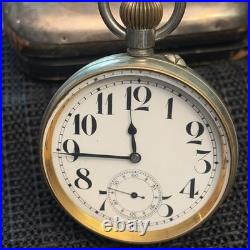 Vintage Doxa Pocket Watch Desk Watch Goliath Argentan Case Runs