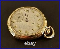 Vintage ELCO Swiss Pocket Watch 17 Jewels Gold Filled Case