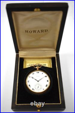 Vintage E. Howard 12s 19J OF Pocket Watch withOrig Crescent Extra Case +Box lot.ec