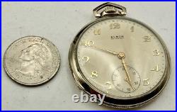 Vintage Elbon 7 Jewel Swiss Pocket Watch 10k rgp Star case Near Mint Running