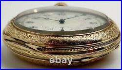 Vintage Elgin 108 15 jewel 16s fancy dial and 25 year 14k GF case watch Running