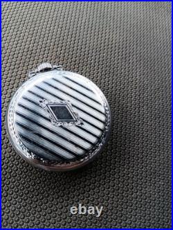 Vintage Elgin 12s Pocket Watch Nickel Chrome Case Runs, RARE