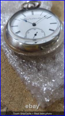 Vintage Elgin 16s Pocket Watch Coin Silver Case RunsLot292 G2U