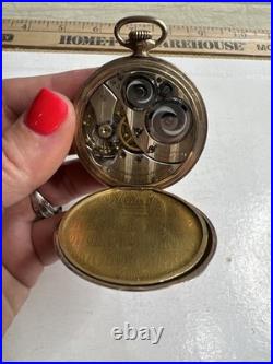 Vintage Elgin 18s/17j Pocket Watch Working Wadesworth case