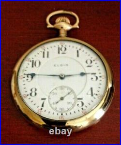 Vintage Elgin 21 Jewels Father Time Rockford Case Pocket Watch. Usa. Works