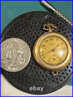 Vintage Elgin 6/0 Pocket Watch 14K Solid Gold Case 4g Not Running Repair