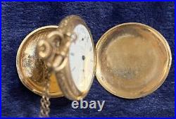 Vintage Elgin Gold Filled Hunters Case Watch Model 4 / Parts Restore + 46 Chain