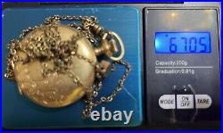 Vintage Elgin Gold Filled Hunters Case Watch Model 4 / Parts Restore + 46 Chain