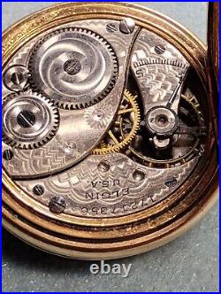 Vintage Elgin Grade 320 0S POCKET WATCH 14k Giant Gold Filled Case Parts Only