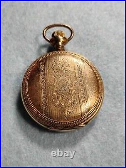 Vintage Elgin Grade 320 0S POCKET WATCH 14k Giant Gold Filled Case Parts Only