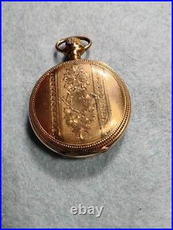 Vintage Elgin Grade 320 0S POCKET WATCH 14k Giant Gold Filled Case Parts Only