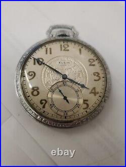 Vintage Elgin Mens Pocket Watch 44mm Case Supreme Gold Filled 1924
