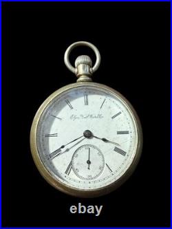 Vintage Elgin National Watch Co. Pocket Watch Open Face Oresilver Case Roman