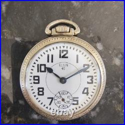 Vintage Elgin Pocket Watch 17 Jewels Swiss Movement 976 10K Gold RGP Star Case