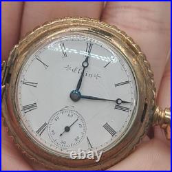 Vintage Elgin Pocket Watch Case Marked Fahys Monarch RUNS