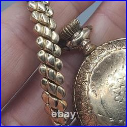 Vintage Elgin Pocket Watch Case Marked Fahys Monarch RUNS